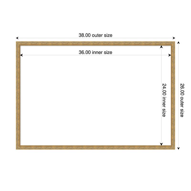 Mila Framed Dry Erase Magnetic Board - 38 x 26 in - Mila Dark Gold