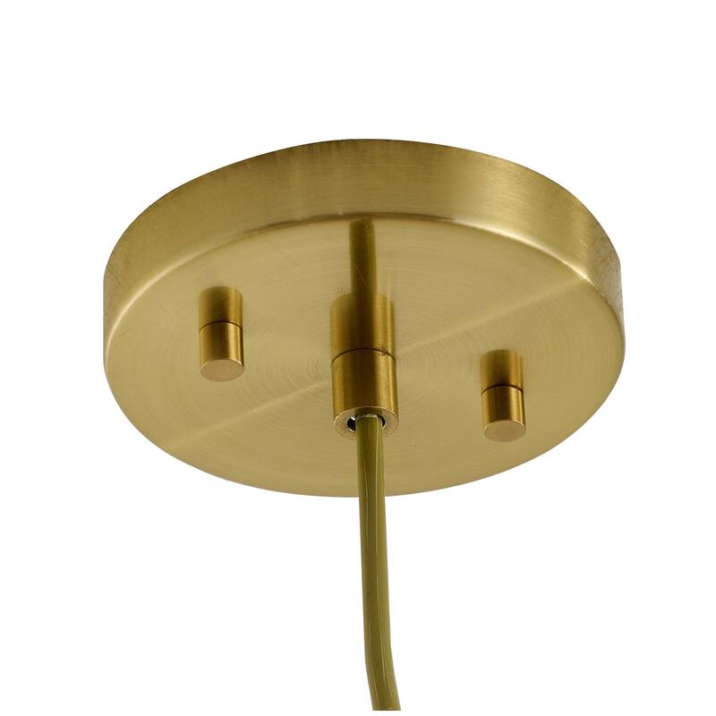 1-Light Brass Iron Pendant With A Nature Rattan Shade