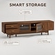 preview thumbnail 5 of 6, 78.7 Inch TV Stand for 85 Inch TV, Modern Entertainment Center with Fluted Glass Doors, 2 Drawers Storage