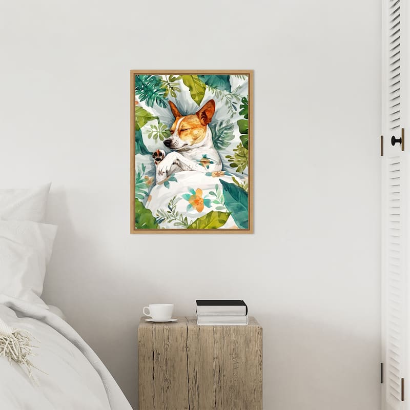 Dogs Life Jungle by Justyna Jaszke Framed Canvas Wall Art