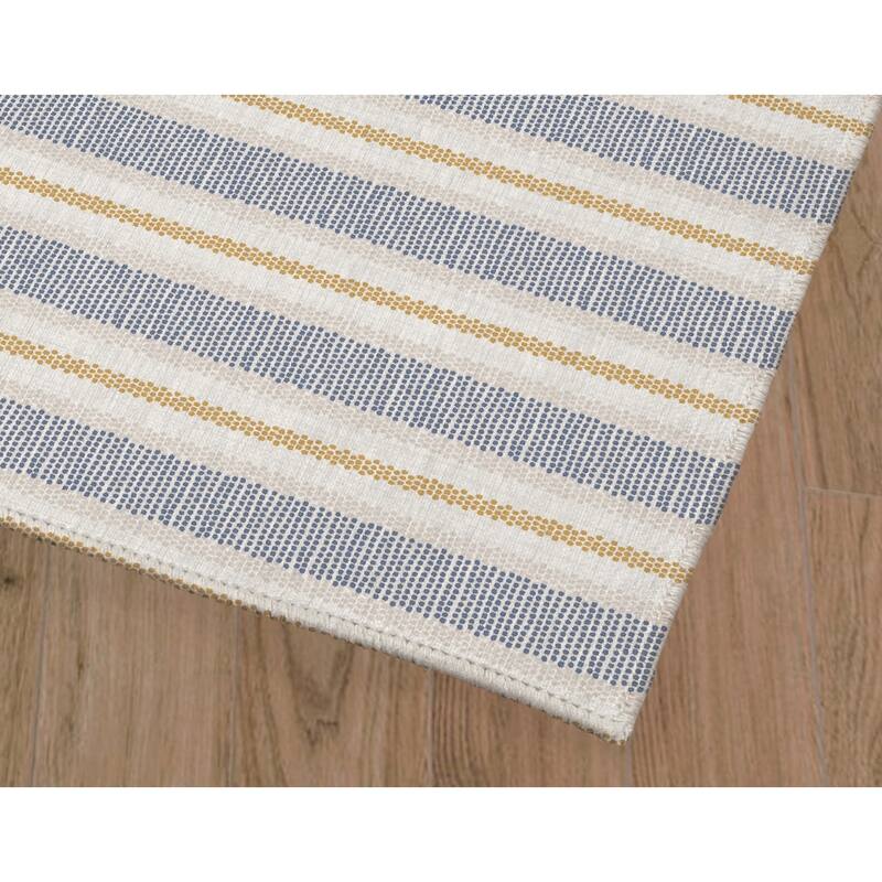 STRIPE DOTS BLUE Kitchen Mat By Kavka Designs Bed Bath & Beyond