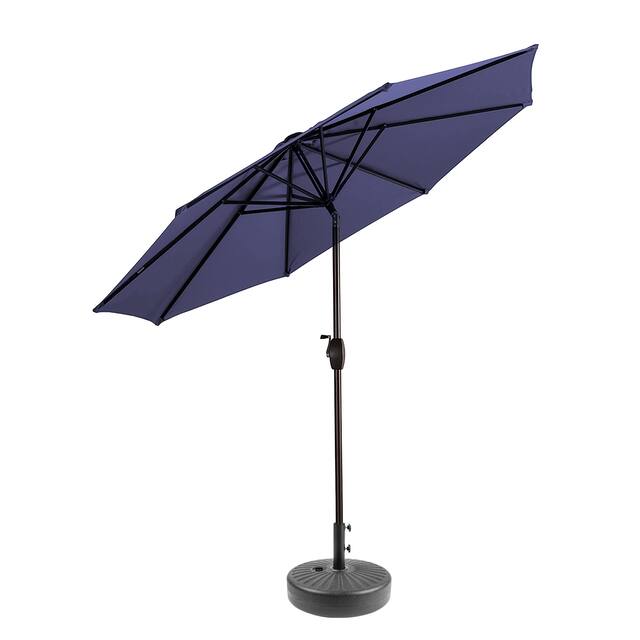 Holme 9-foot Patio Umbrella and Base Stand - Navy Blue