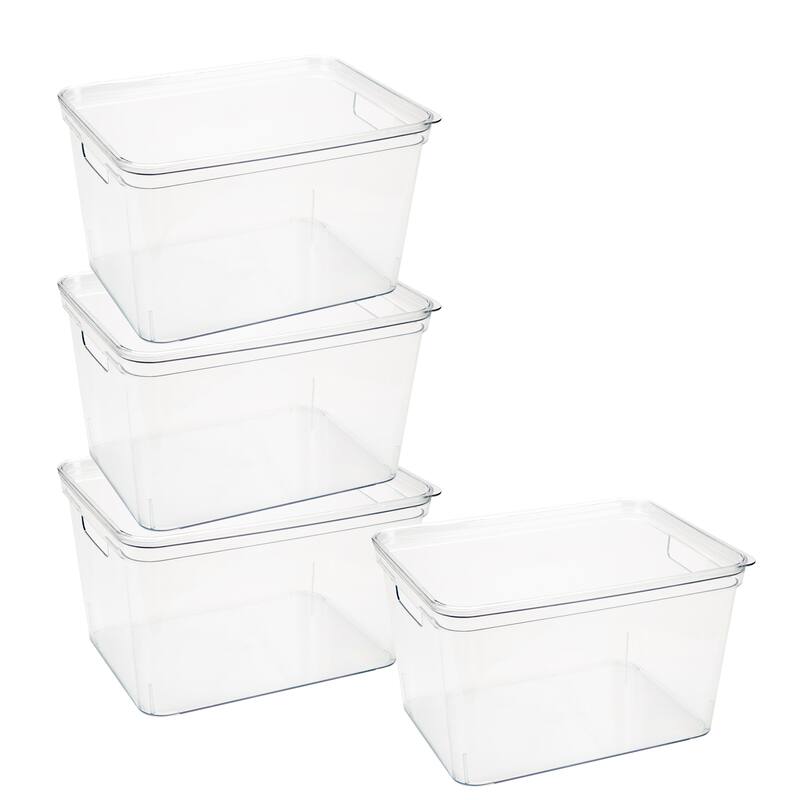 Simplify 4 Pack Lidded Storage Bin - Clear - Large
