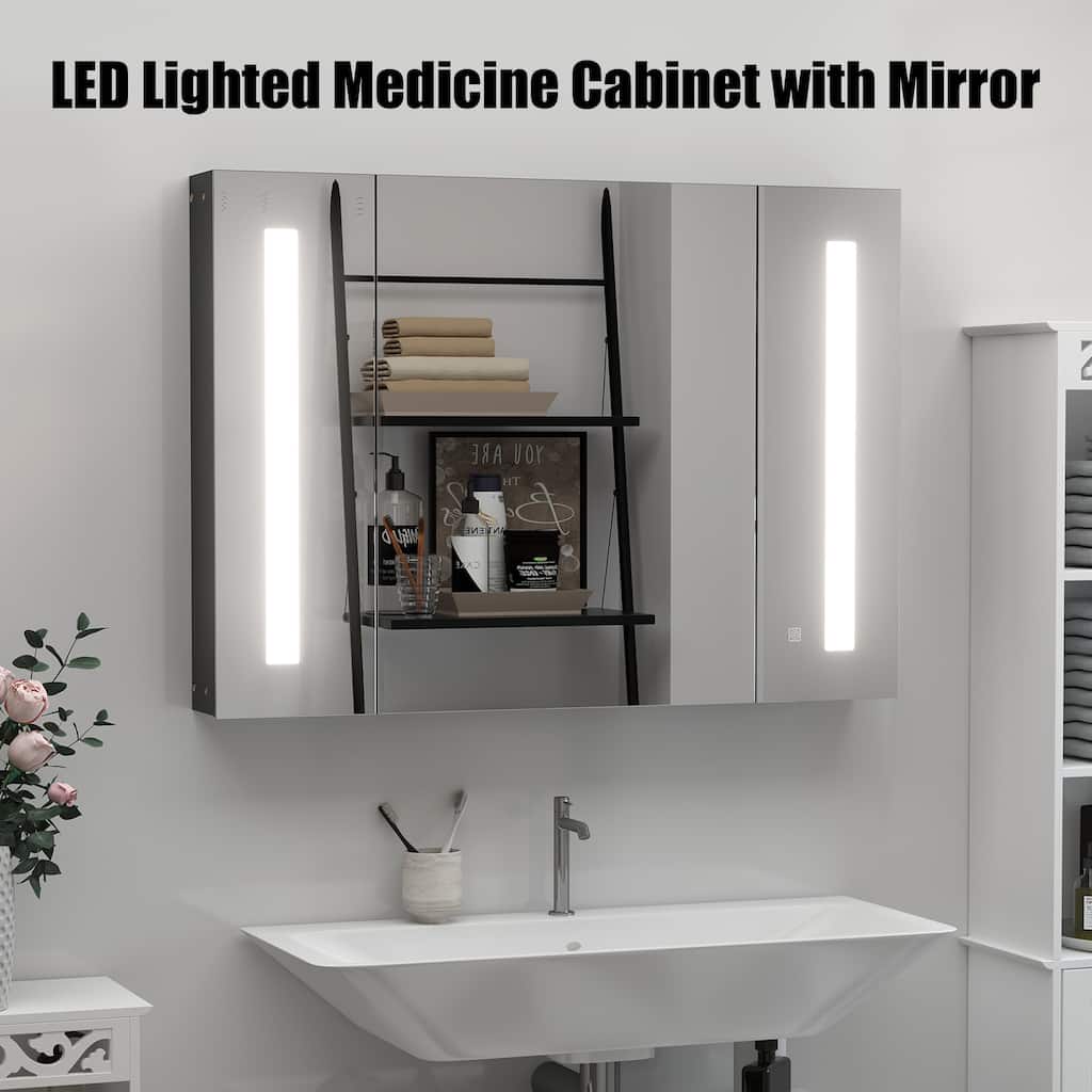 LED Lighted Medicine Cabinet with Mirror
