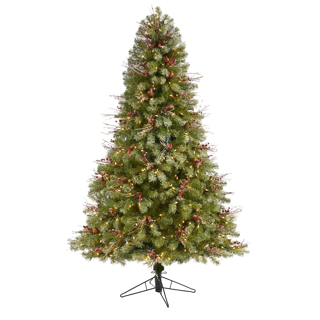 6.5' Lightly Frosted Big Sky Spruce Artificial Christmas Tree with 450 Clear (Multifunction) LED Lights