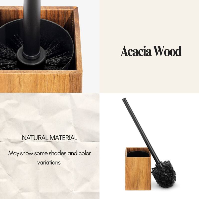 Acacia Wood Bathroom Accessory Set Collection