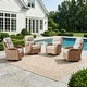 preview thumbnail 168 of 199, Outdoor Patio Sofa Swivel Chair with 6-Inch Thick Cushions Set 4PCS Swivel Chair - Yellow Wicker Beige Cushion