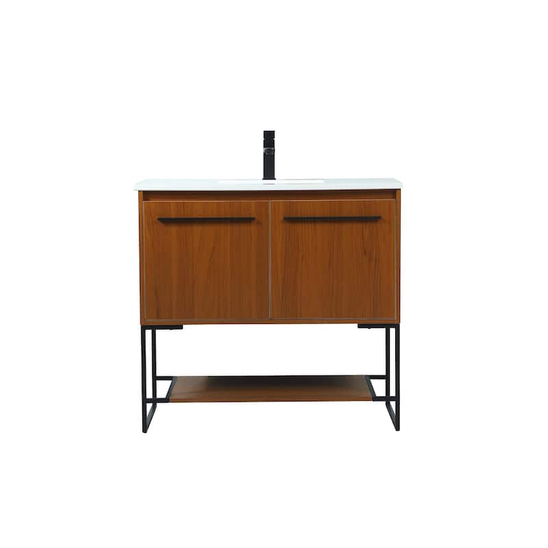 Tide 36 - 48 Inch Single Bathroom Vanity - Teak - 36 Inches