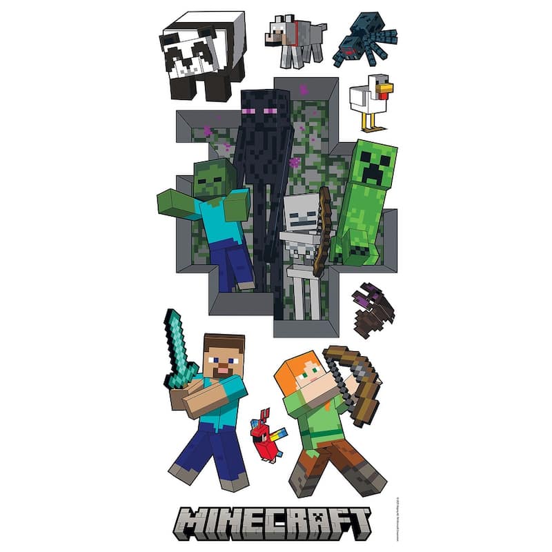 RoomMates Minecraft Hostile Mobs Peel and Stick Wall Decals