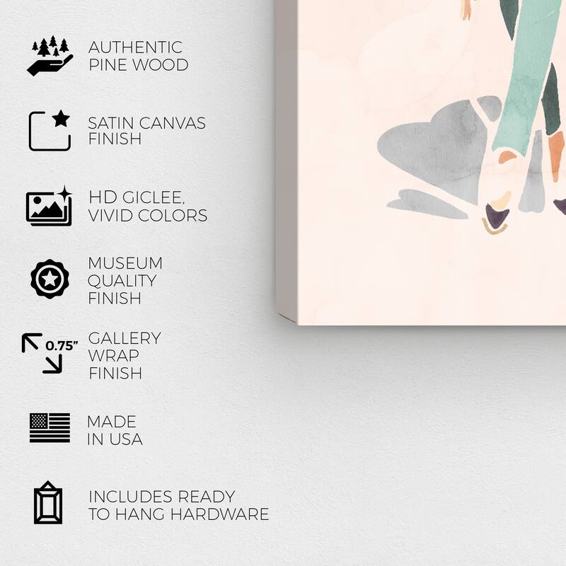 Wynwood Studio Canvas Fashion and Glam Abstract Girl II Orange and Pastel Orange Modern & Contemporary Wall Art Canvas Print