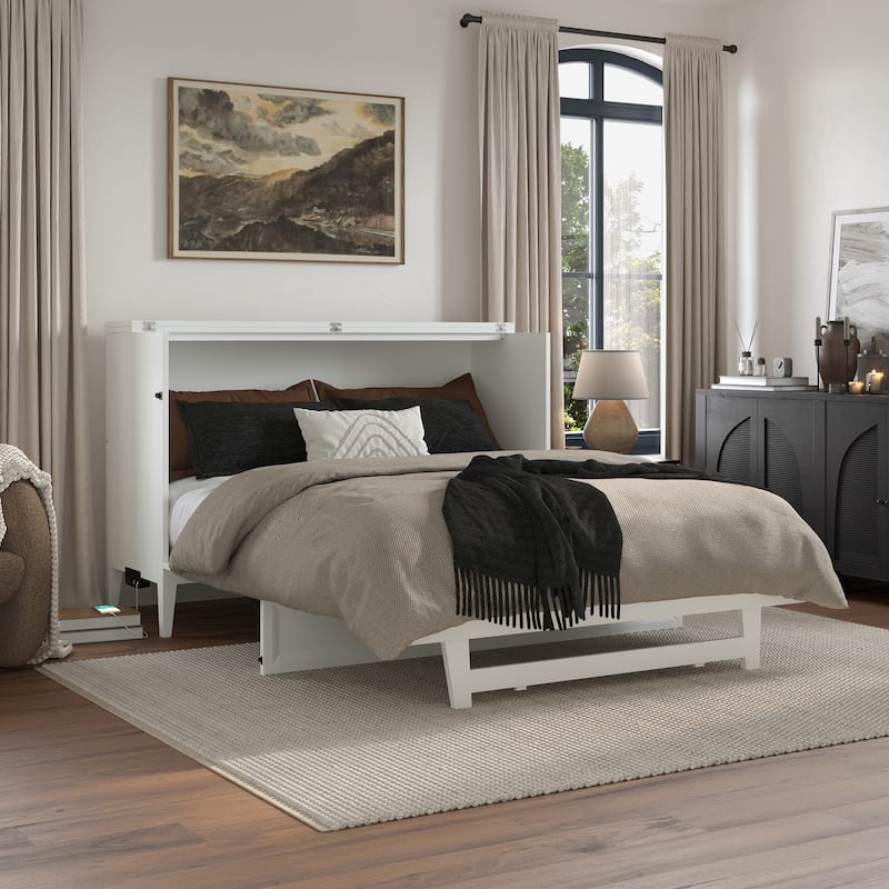 Santa Fe Murphy Bed Chest with Mattress and Built-in Charger
