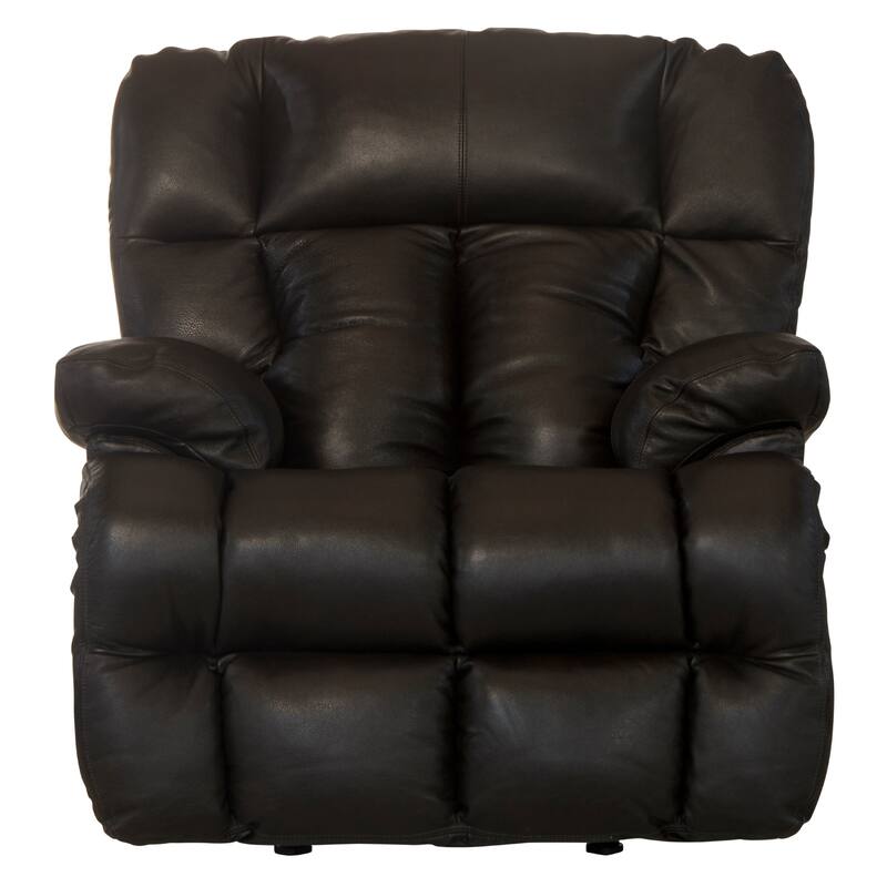 Victor Italian Leather Match Recliner - Chocolate - Manual Recline