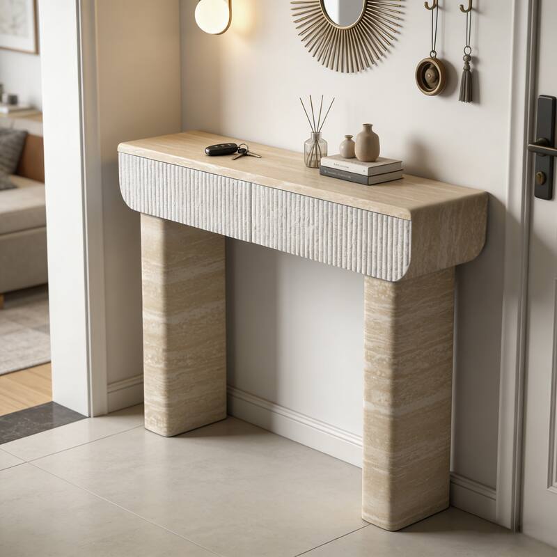 Entryway Table, Two Hidden Handle Drawers, Console Table,Easy Assembly, for Entrance & Dinning Room & Living Room & Hallway