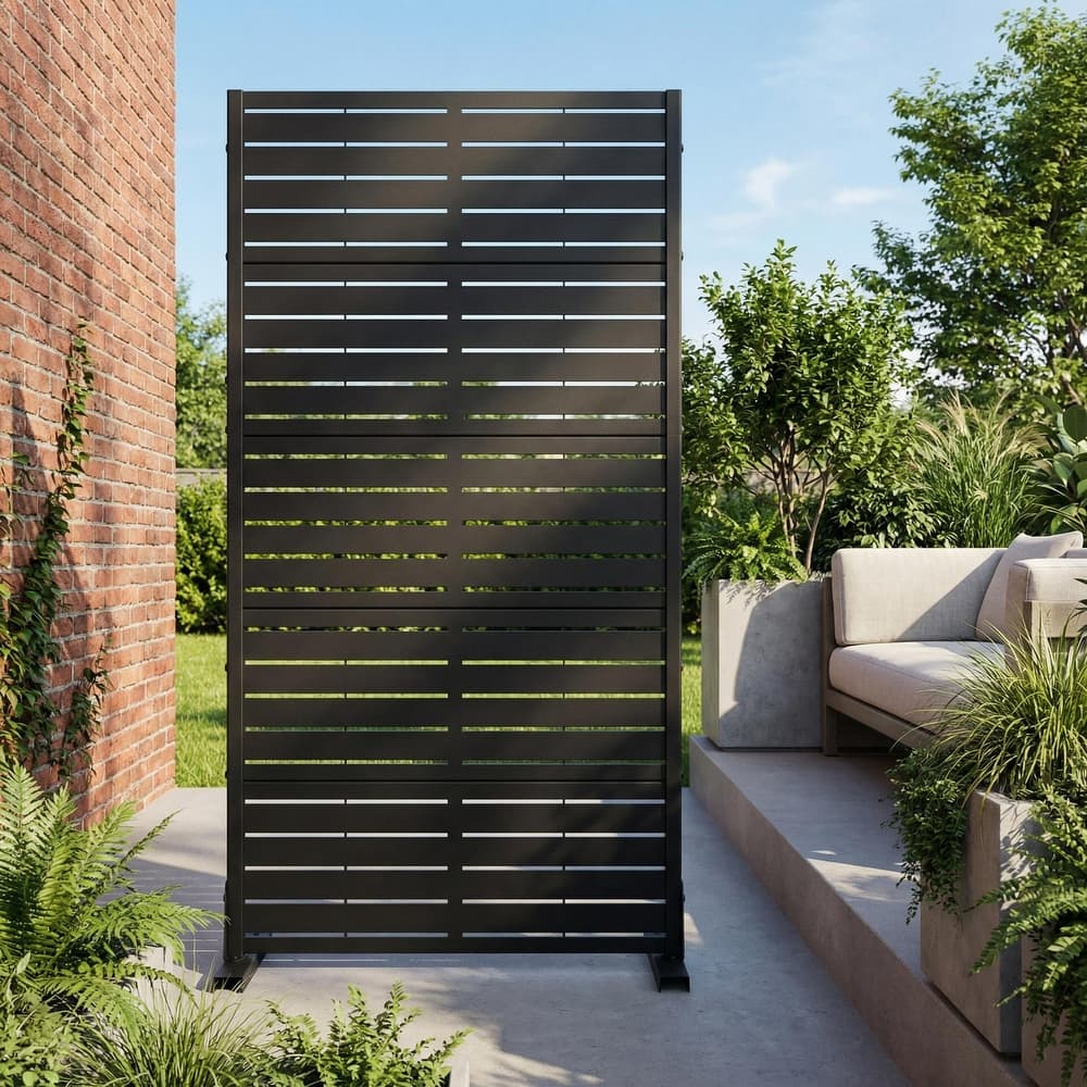 72in Dovelina Outdoor Freestanding Metal Privacy Screen Decorative Garden Fence