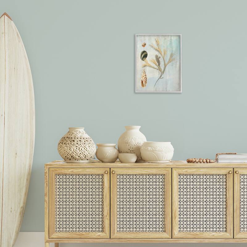 Stupell Mixed Seashells & Coral Framed Giclee Art Design By Susan Arnot
