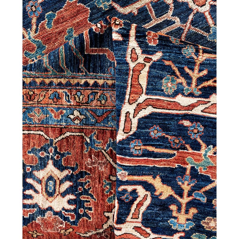 Serapi One-of-a-Kind Hand-Knotted Area Rug - Blue - 10' 0" x 13' 8"