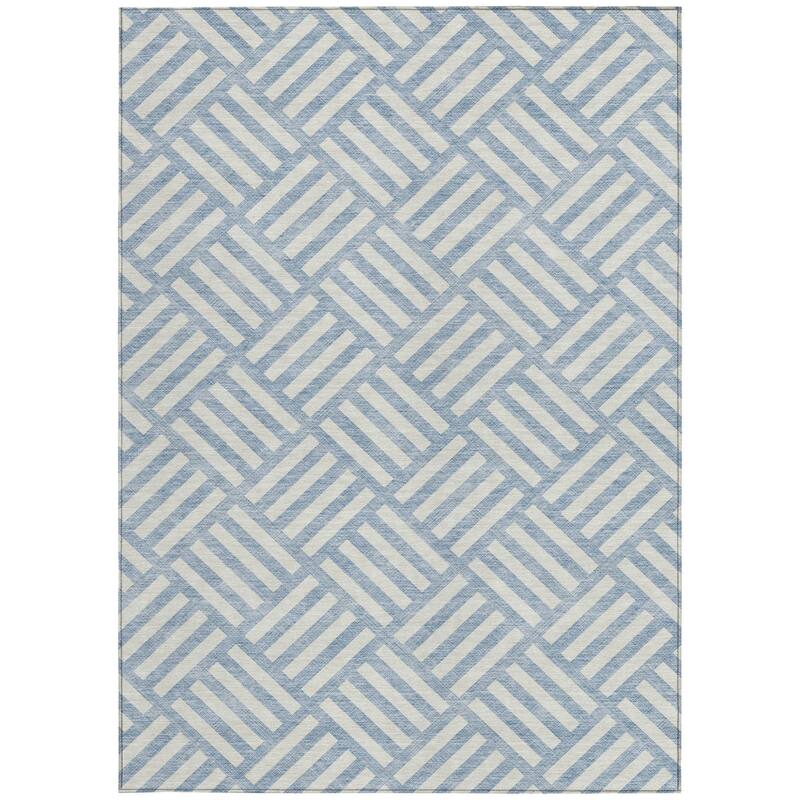 HomeRoots Geometric Transitional Rectangle Outdoor Rug