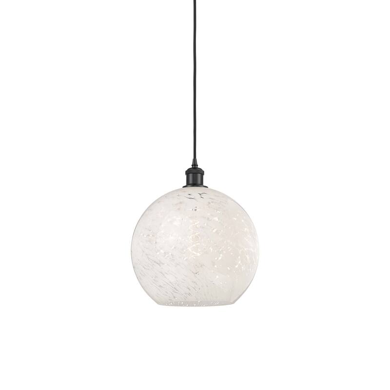 Innovations Lighting 516-1P-14-12 White Mouchette Pendant White - Matte Black