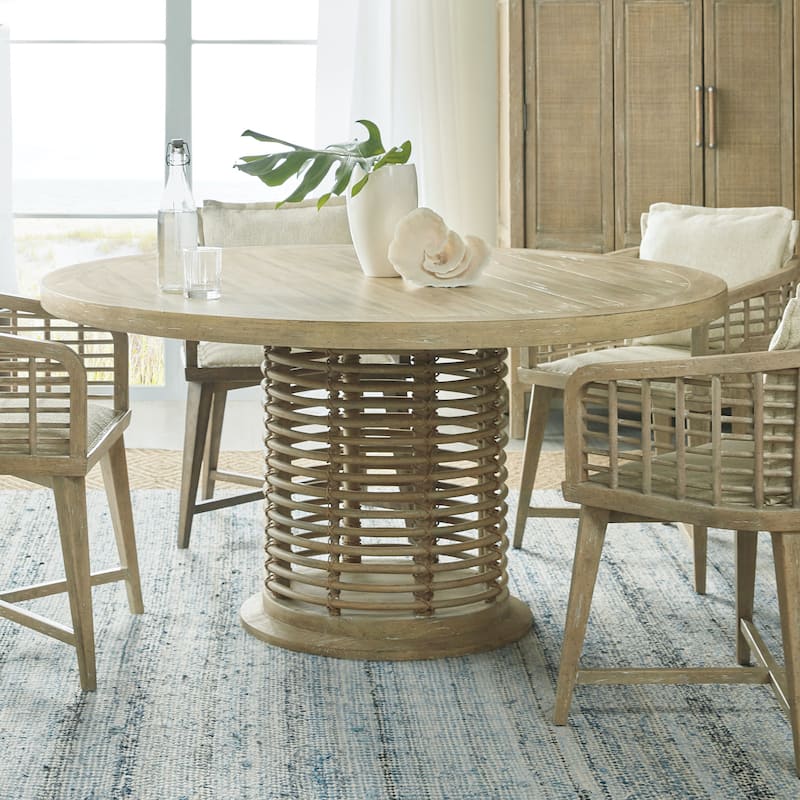Hooker Furniture Surfrider 60" Coastal Beach Luxury Round Dining Table - Driftwood