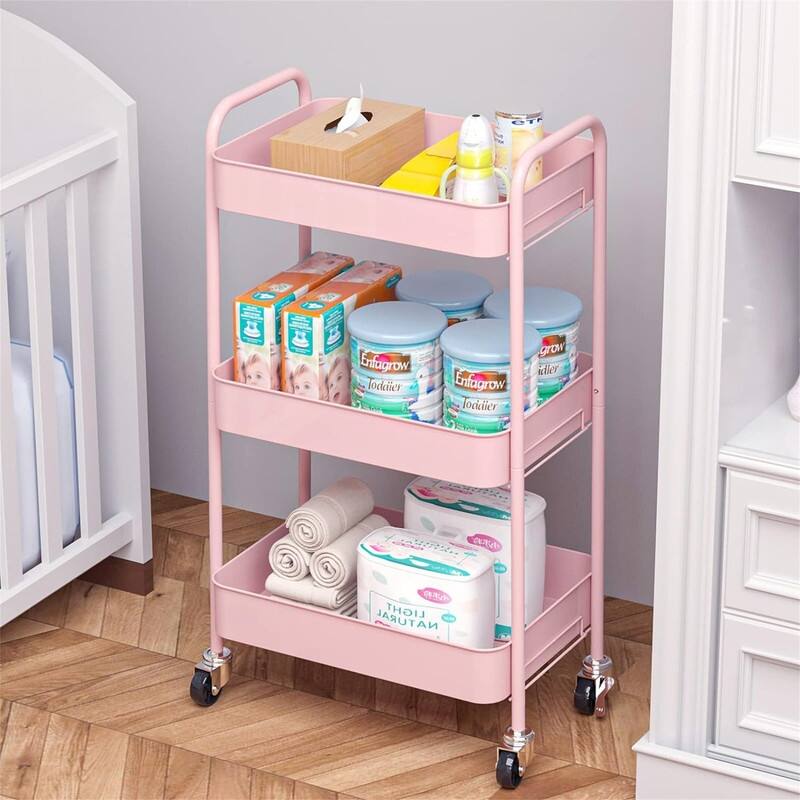 3-Tier Rolling Cart - 12"D x 17.3"W x 31.1"H