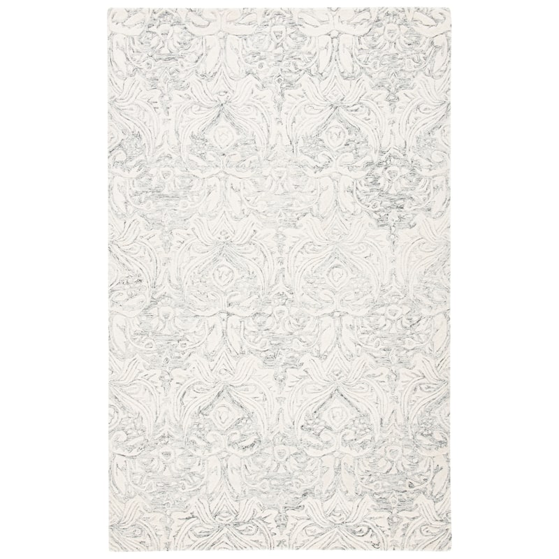 SAFAVIEH Handmade Metro Rakhee French Country Wool Rug - 6' Square - Grey/Ivory