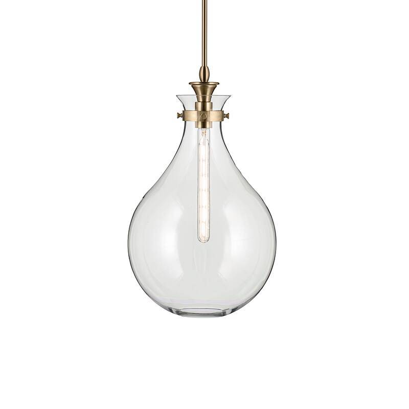 Kichler Lighting Laria 14 Inch 1 Light Pendant with Clear Glass in Champagne Bronze