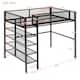 Twin Size Metal Loft Bed with 4-Tier Shelves and Storage and 4-step ...