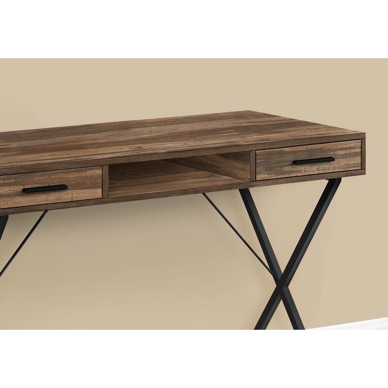 Computer Desk, Home Office, Laptop, Left, Right Set-up, Storage Drawers, 42"l, Work, Brown Laminate - Brown