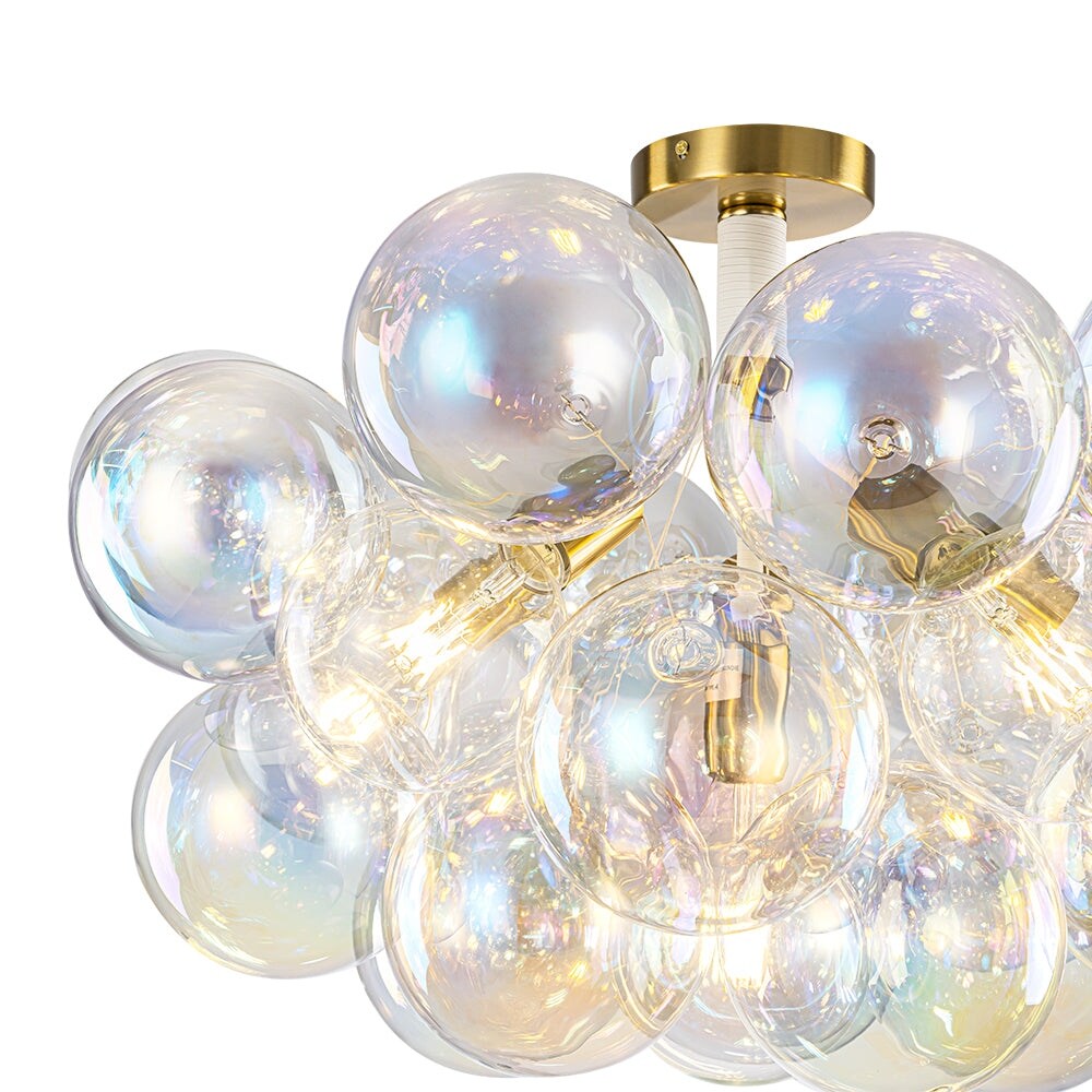 Modern Pearlescent Bubble Glass Semi Flush Mount Light 24.8 in