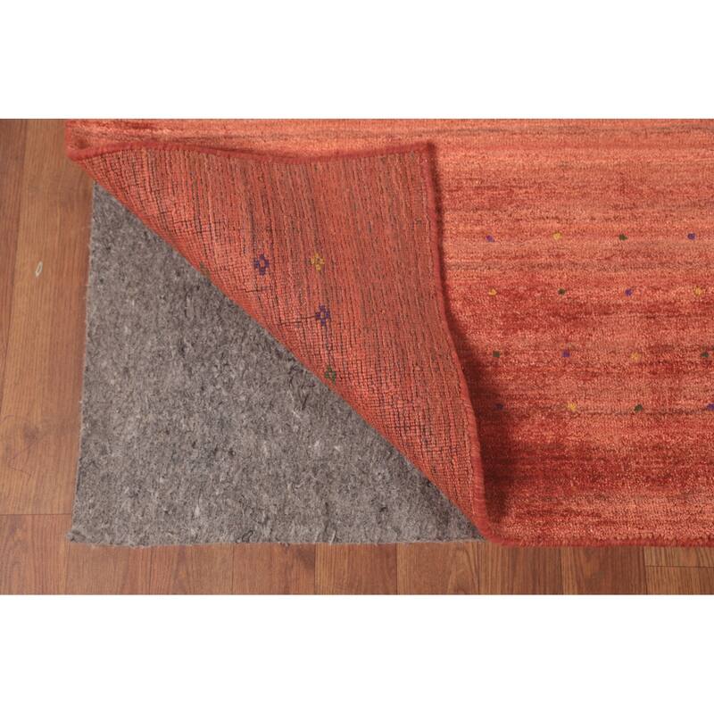 Striped Gabbeh Oriental Area Rug Handmade Bedroom Silk Carpet - 8'5"x 11'7"