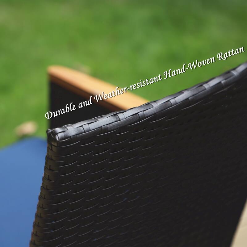 7 Pieces PE Rattan Patio Dining Sets, Modern Wicker Conversation Armhairs with Cushions and 2.6" Umbrella Hole