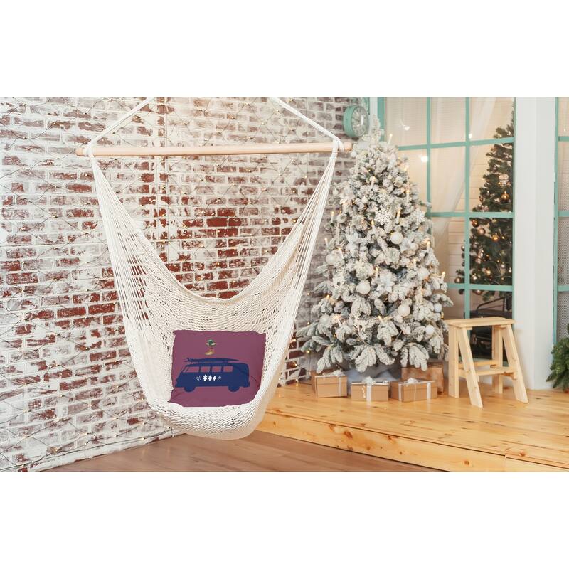 Christmas Surf Bird Indoor/Outdoor Beachy Christmas Throw Pillow