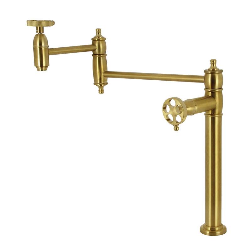 Kingston Brass KS370.RKZ Wendell 3 GPM Single Hole Pot Filler - Brushed Brass