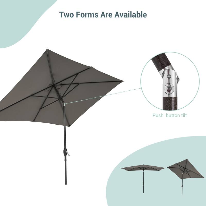 AOOLIMICS 10×6.5FT Rectangular Patio Umbrella with UV Protection, Easy Tilt, and Wind-Resistant Features