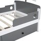 preview thumbnail 13 of 26, Twin Size Boat-Shaped Platform Bed Frame with 2 Drawers & Storage Box