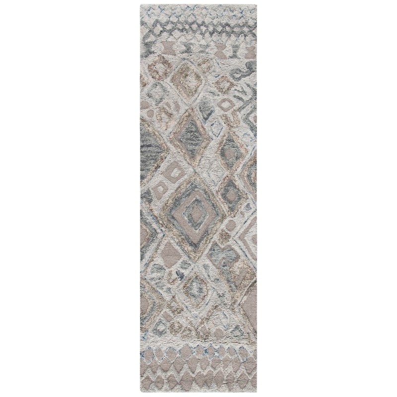 SAFAVIEH Handmade Casablanca Shag Grainne Tribal Wool Rug