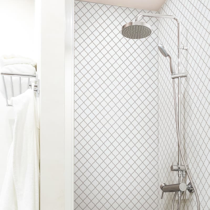 Merola Tile Hudson Tangier Glossy White 12-3/8" x 12-3/8" Porcelain Floor and Wall Tile
