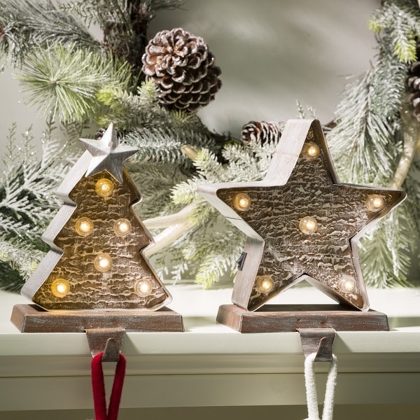 Glitzhome Christmas LED Stocking Holder - 7.50"h. Opens flyout.