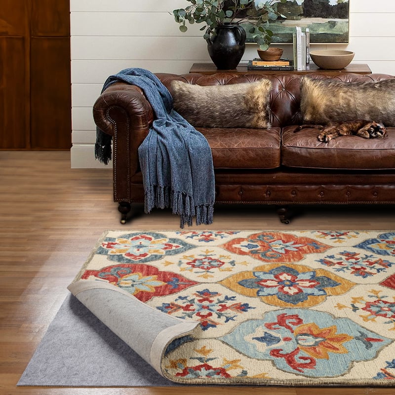 Superior Lima Non-Slip Floor Protector Felt Rubber Indoor Area Rug Pad - Neutral Grey - 5' x 8'