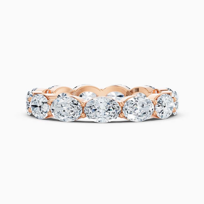 Auriya 14k Gold Oval East-West Lab Grown Diamond Eternity Band 1.80 - 7.50 ct. tw. (F-G, VS) - 3.25 ct. wt. - 6.5 - Rose