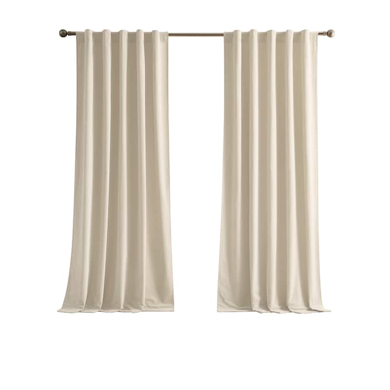 Brooklyn Loom Matte Cotton Velvet Window Curtain with Back Tab