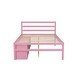 preview thumbnail 13 of 18, Wooden Full Size Platform Bed with Storage Shelves and 2 Storage Drawers