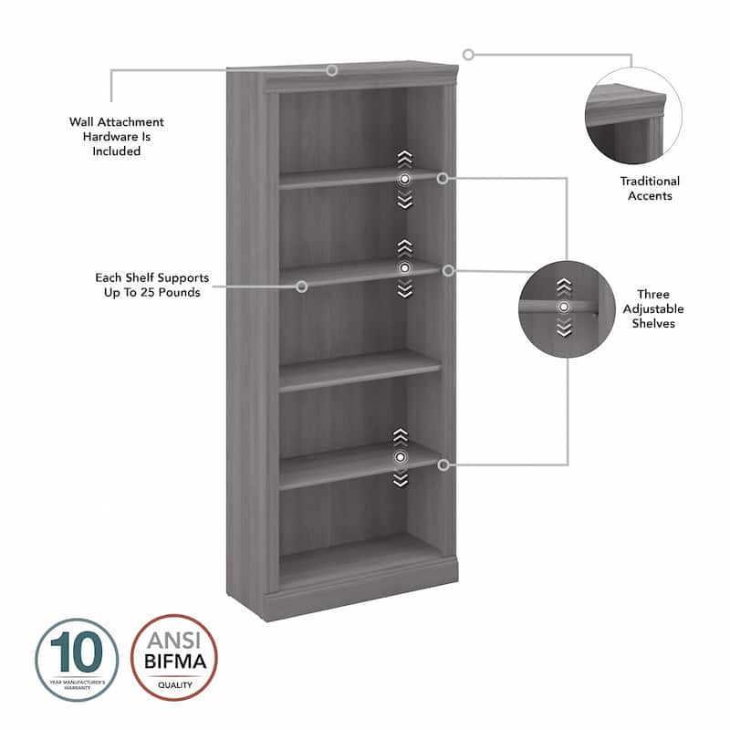 Saratoga Executive Desk, File Cabinet and Bookcases by Bush Furniture