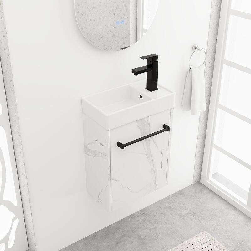 BNK 16/18 Inch Single Sink Bathroom Vanity with Soft Close Door