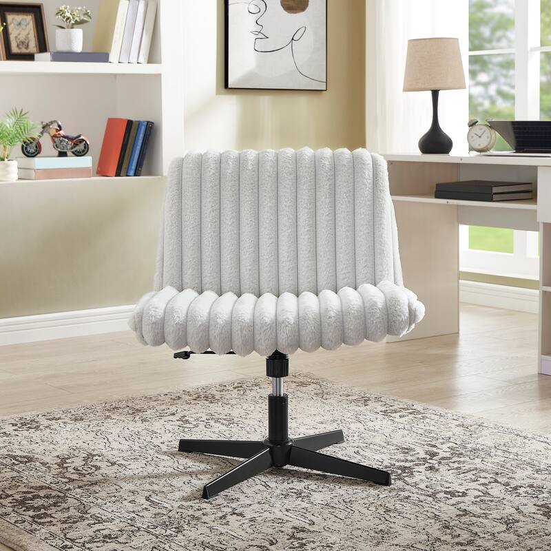 Adjustable Swivel Criss Cross Chair, Wide Seat Office Chair Vanity Chair