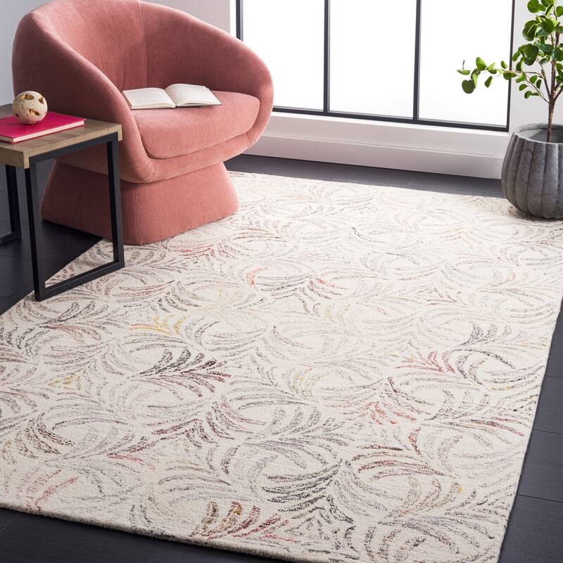 SAFAVIEH Handmade Jardin Hazan Wool Rug - 5' x 8' - Ivory/Red
