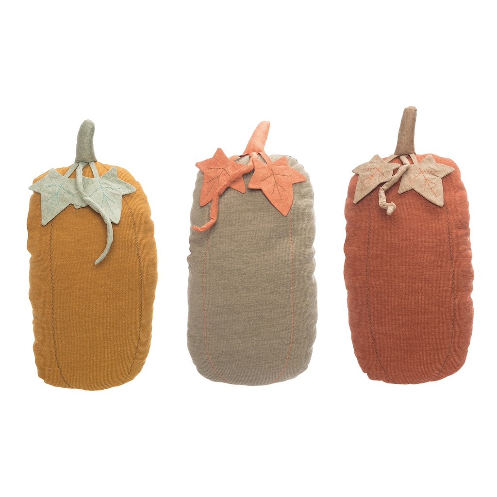 Transpac Plush Tall Pumpkin Set of 3 Fall/Harvest Home Decorations