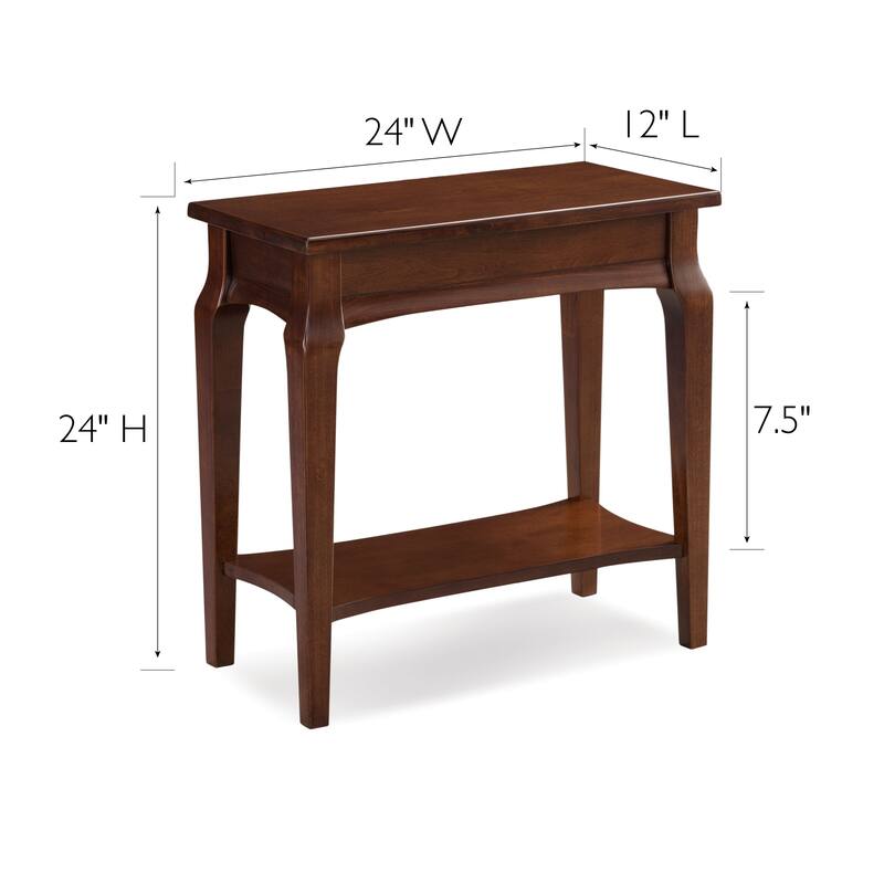 Narrow Chairside Grey Wood Table