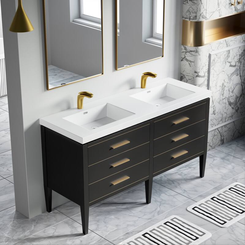 Ayer 60" Double Bathroom Vanity Set