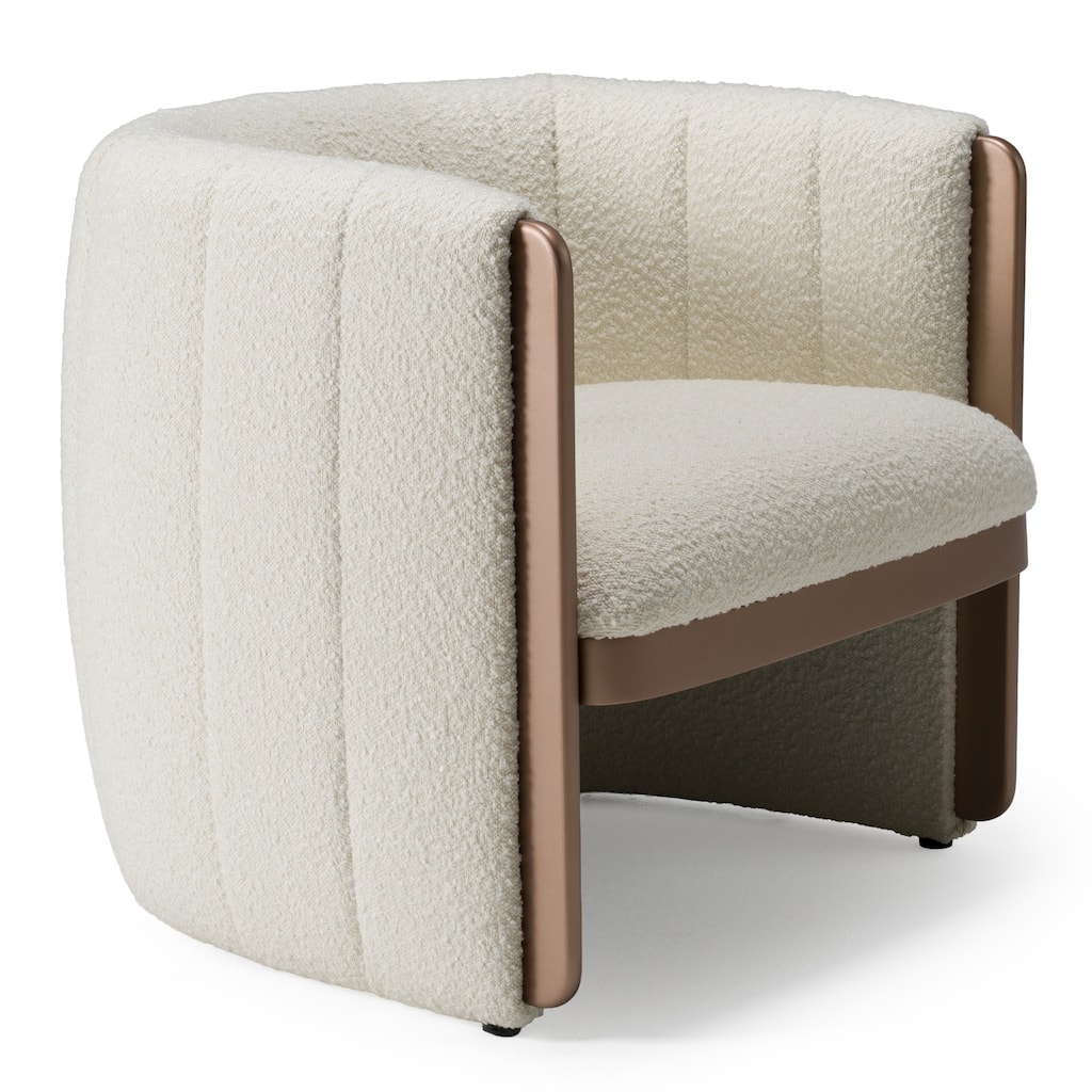 Modrest Joselyn Modern Cream Fabric Accent Chair
